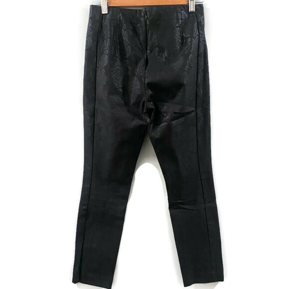 Anthropologie Essential Skinny Damask Print Ankle Pant - Black 4 - Picture 3 of 7